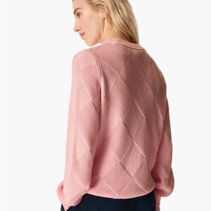 Sweaty Betty Pink Diamond Cotton and Wool Knit Sweater